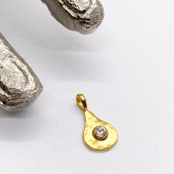 NEW Anthropologie Gold Whisper Teardrop Molten Birthstone Charm - Picture 12 of 16